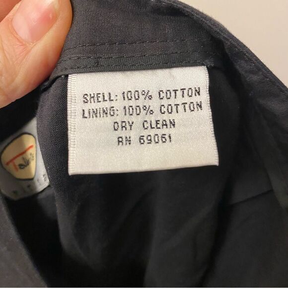 Talbots 100% Cotton Pleated Midi a line Flared Skirt Black seed Beaded hem -12P - Picture 11 of 11